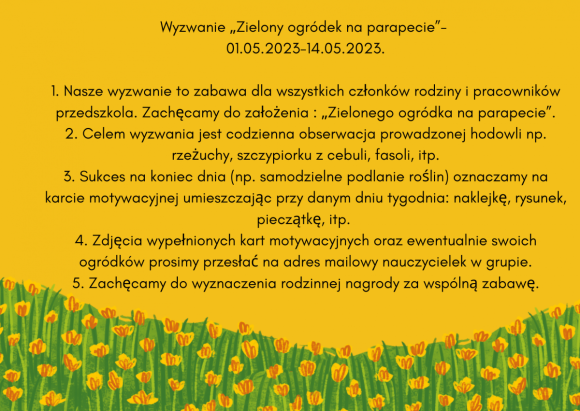 Opis wyzwania „Zielony ogródek na parapecie"