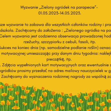 Opis wyzwania „Zielony ogródek na parapecie"